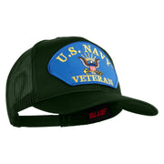 U.S. Navy Veteran Blue Patched Solid Cotton Twill Mesh Prostyle Cap - Dark Green OSFM
