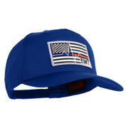 USA Flag EMT Silver Blue Red Patched Solid Cotton Twill 5 Panel Prostyle Snap Cap - Royal OSFM