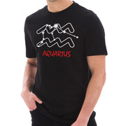 Zodiac Aquarius Sign Graphic Design Short Sleeve Cotton Jersey T-Shirt