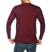 Eat Sleep Game Graphic Long Sleeve Crewneck Tee - Burgundy XS