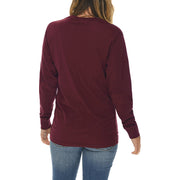 Eat Sleep Game Graphic Long Sleeve Crewneck Tee - Burgundy XS