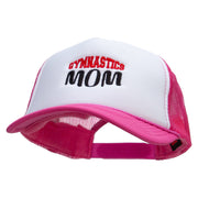 Gymnastics Mom Embroidered Foam Panel Mesh Snapback - Pink-White OSFM