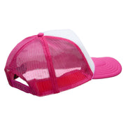 Gymnastics Mom Embroidered Foam Panel Mesh Snapback - Pink-White OSFM