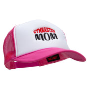 Gymnastics Mom Embroidered Foam Panel Mesh Snapback - Pink-White OSFM