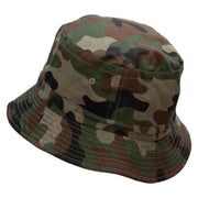 Military Chopper Embroidered Pigment Dyed Bucket Hat - Green-Camo OSFM