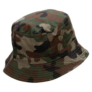 Military Chopper Embroidered Pigment Dyed Bucket Hat - Green-Camo OSFM