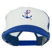 Anchor with Chain Embroidered Foam Mesh Back Cap