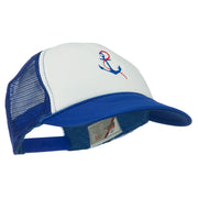 Anchor with Chain Embroidered Foam Mesh Back Cap