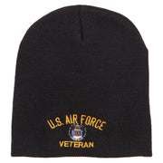 US Air Force Veteran Military Embroidered Short Beanie