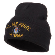 US Air Force Veteran Military Embroidered Long Beanie