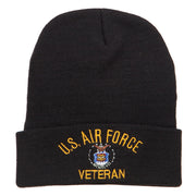 US Air Force Veteran Military Embroidered Long Beanie