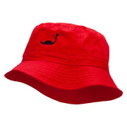 Loch Ness Monster Embroidered Bucket Hat - Red OSFM