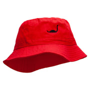 Loch Ness Monster Embroidered Bucket Hat - Red OSFM