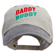 Daddy Buddy Embroidered Pigment Dyed Wash Cap - Beige-Black OSFM