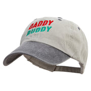 Daddy Buddy Embroidered Pigment Dyed Wash Cap - Beige-Black OSFM