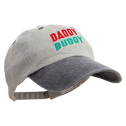 Daddy Buddy Embroidered Pigment Dyed Wash Cap - Beige-Black OSFM