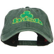 Irish and Shamrock Outline Embroidered Washed Cotton Cap