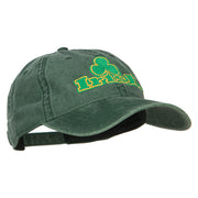 Irish and Shamrock Outline Embroidered Washed Cotton Cap