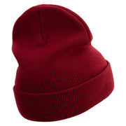 100% Word Bubble Embroidered 12 Inch Long Knitted Beanie - Maroon OSFM