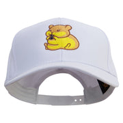 Hamster Embroidered Six Panels Pro Style Cap - White OSFM