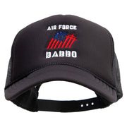 Air Force Babbo Embroidered Summer Foam Mesh Trucker Cap - Black OSFM