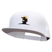 The Perfect Shot Embroidered Superior Cotton Twill Flat Bill Snapback Prostyle Cap - White OSFM