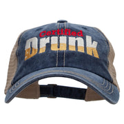 Certified Drunk Embroidered Pigment Dyed Mesh Cap