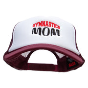 Gymnastics Mom Embroidered Foam Panel Mesh Snapback - Maroon-White OSFM