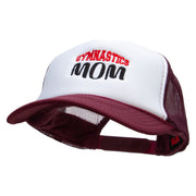 Gymnastics Mom Embroidered Foam Panel Mesh Snapback - Maroon-White OSFM