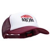 Gymnastics Mom Embroidered Foam Panel Mesh Snapback - Maroon-White OSFM