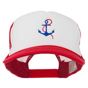 Anchor with Chain Embroidered Foam Mesh Back Cap