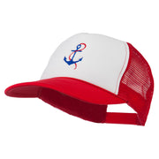 Anchor with Chain Embroidered Foam Mesh Back Cap