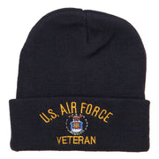 US Air Force Veteran Military Embroidered Long Beanie