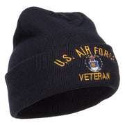 US Air Force Veteran Military Embroidered Long Beanie