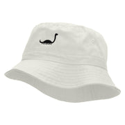 Loch Ness Monster Embroidered Bucket Hat - White OSFM