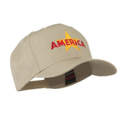 Wording of America with Star Embroidered Cap