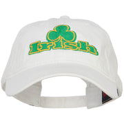 Irish and Shamrock Outline Embroidered Washed Cotton Cap