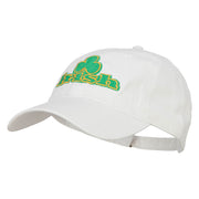 Irish and Shamrock Outline Embroidered Washed Cotton Cap