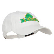 Irish and Shamrock Outline Embroidered Washed Cotton Cap