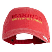Marines The Few The Proud Embroidered Washed Solid Pigment Dyed Cotton Twill Brass Buckle Cap - Red OSFM
