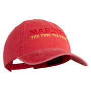 Marines The Few The Proud Embroidered Washed Solid Pigment Dyed Cotton Twill Brass Buckle Cap - Red OSFM