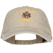 US Army Retired Military Embroidered Washed Cap