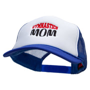 Gymnastics Mom Embroidered Foam Panel Mesh Snapback - Royal-White OSFM