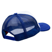 Gymnastics Mom Embroidered Foam Panel Mesh Snapback - Royal-White OSFM