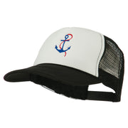 Anchor with Chain Embroidered Foam Mesh Back Cap