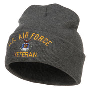 US Air Force Veteran Military Embroidered Long Beanie