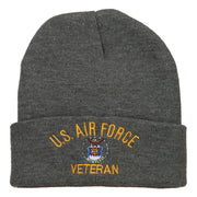 US Air Force Veteran Military Embroidered Long Beanie