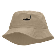 Loch Ness Monster Embroidered Bucket Hat - Khaki OSFM