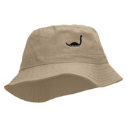 Loch Ness Monster Embroidered Bucket Hat - Khaki OSFM