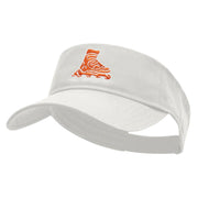 Orange Skate Embroidered Cotton Twill Sun Visor